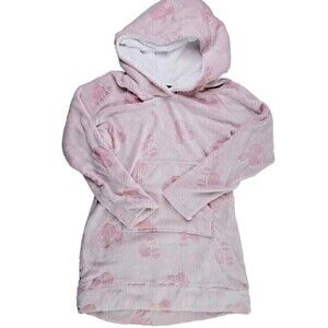 Disney Minnie Mouse Hooded Tunic Pink Fuzzy Women's Size Large